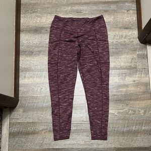 Maurice’s plus size maroon heathered pattern leggings with pockets